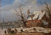 Winter landscape., Esaias Van de Velde